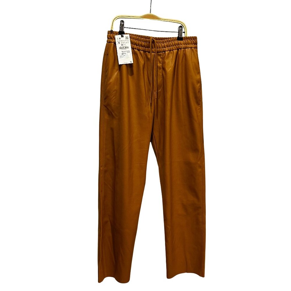 Zara man brown/orange faux leather pants